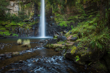 Wide angle image of the majestic Lone Creek Falls in the Sabie Region of Mpumalanga in South Africa