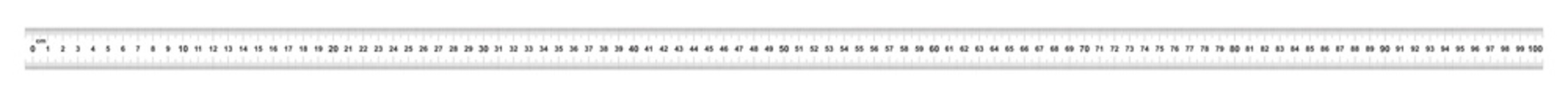 Double sided Ruler 100 centimeter or 1000 mm. Value of division 0.5 mm. Precise length measurement device. Calibration grid. - obrazy, fototapety, plakaty
