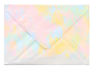 Colored gift envelope isolated on white background. High detail.