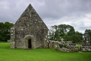 Fototapeta na wymiar Ruins on Holy Island in Lough Derg in Ireland.