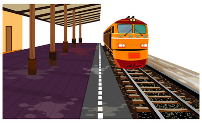 the old train vector design © Picspanotphoo
