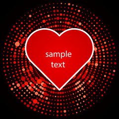 Obraz na płótnie Canvas halftone heart icon in red design