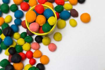 step by step making ball with colorful dough for children's activity. play in school,nursery or kindergarten lesson plasticine concept.