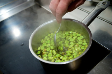 Working in the kitchen