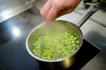 Working in the kitchen