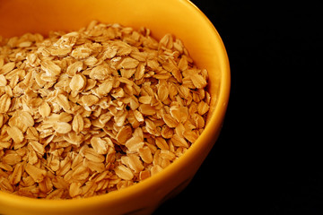 fresh oatmeal, health and natural oatmeal in plate,