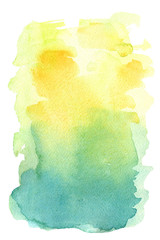 hand painted watercolor background yellow and turquoise gradient