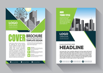 Business abstract vector template. Brochure design, cover modern layout, annual report, poster, flyer in A4 with colorful triangles, geometric shapes for tech, science, market with light background