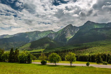 Fototapeta na wymiar Cloudy day in Tatra mountains in Slovakia
