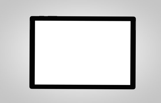 Digital tablet pc, smartphone template isolated on grey