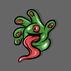 green monster hand isolated