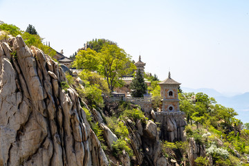 Sanhuang Basilica on the top of Songshan Mountain, Dengfeng, Henan, China. Songshan is the tallest...
