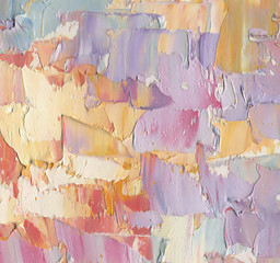     Highly-textured colorful abstract painting background. Palette knife. Texture of oil paint. High detail. Can be used for web design, art print, textured fonts, figures, shapes, etc.