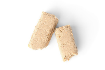 Halva with peanut isolated on white background.