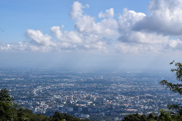 City from the view point on top of mountain, Chiang mai,Thailand.