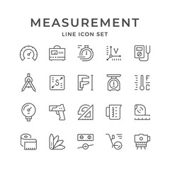 Set line icons of measurement - obrazy, fototapety, plakaty