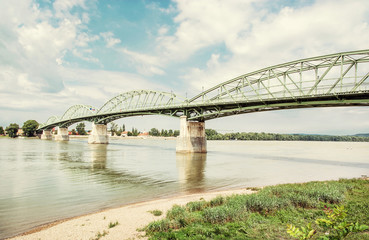 Obraz premium Maria Valeria bridge from Esztergom, Hungary to Sturovo, Slovakia