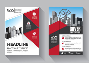 Business abstract vector template. Brochure design, cover modern layout, annual report, poster, flyer in A4 with colorful triangles, geometric shapes for tech, science, market with light background