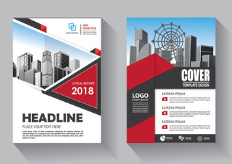 Business abstract vector template. Brochure design, cover modern layout, annual report, poster, flyer in A4 with colorful triangles, geometric shapes for tech, science, market with light background