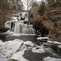 Chapman Falls at Devils Hopyard State Park in Connecticut in Winter