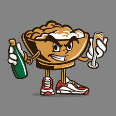 beer glass mascot isolated