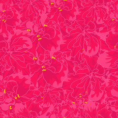 Vector Full Pattern of Pink Tropical Flower