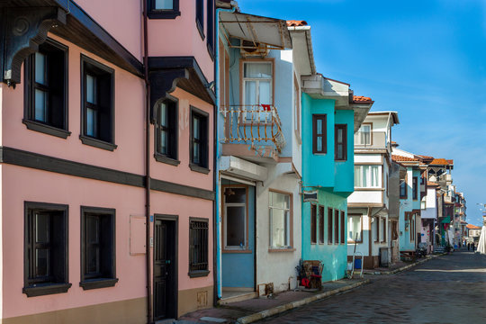 Mudanya street, traditional houses, Bursa, Turkey