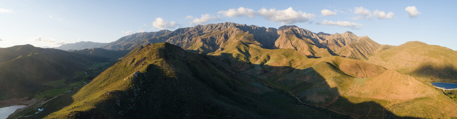 Panoramic aerial image over the country side outside the town of Robertson in the western cape of South Africa