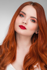 Fototapeta premium Woman with long ginger hair