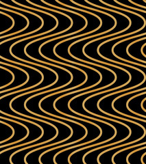Japanese style golden seamless pattern background image curve wave geometry frame line