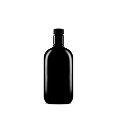 black bottle with ısolated background