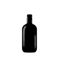 black bottle with ısolated background