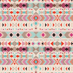Ethnic pattern. Aztec geometric background. Hand drawn navajo fabric. Modern abstract wallpaper. Vector illustration.