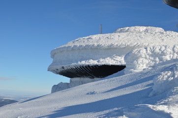 Meteorological observatory in the Karkonosze Mountains in Poland.