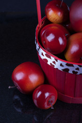 Red apples in a basket