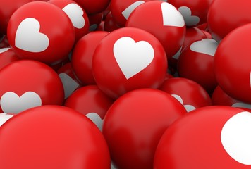 Heart balls background. 3d rendering