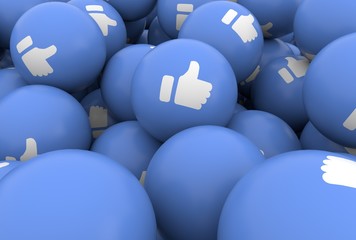 thumb up blue balls like icon