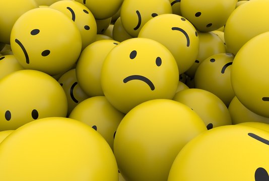 Sad smile emoji emoticon character background collection Stock Illustration  | Adobe Stock