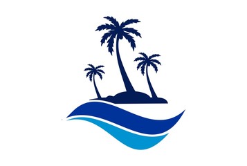 Fototapeta na wymiar abstract archipelago island vector logo icon