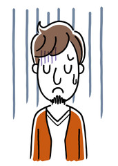 若い男性：落ち込む