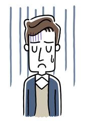 若い男性：落ち込む