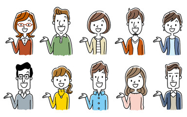 複数の男女：セット