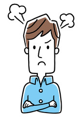 若い男性：怒る、怒り