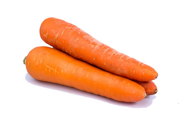 fresh carrots isolated on white background