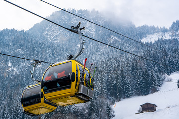ski chair lift in the alps