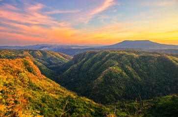 Mountain valley on colorful sky : Nam Nao, Phetchabun, Thailand