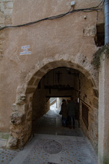 passageway between old houses  in the historic center of Cuenca.