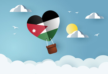 Heart air balloon with Flag of Jordan for independence day or something similar