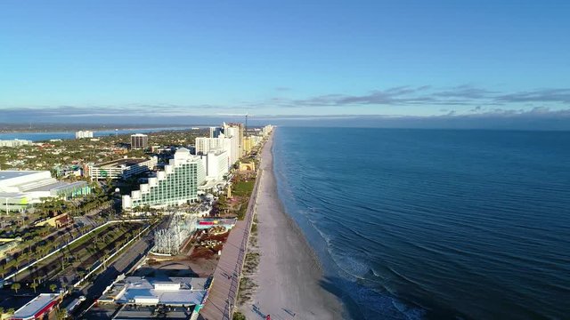 Daytona Beach, Florida, USA Aerial View of Boardwalk and Pier