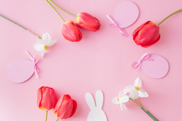 Flat lay easter composition